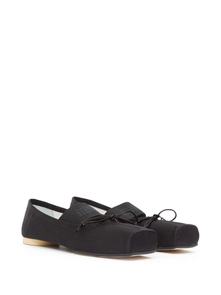 Logo Ballet Flat in Black by MM6 Maison Margiela-MM6-Idlewild