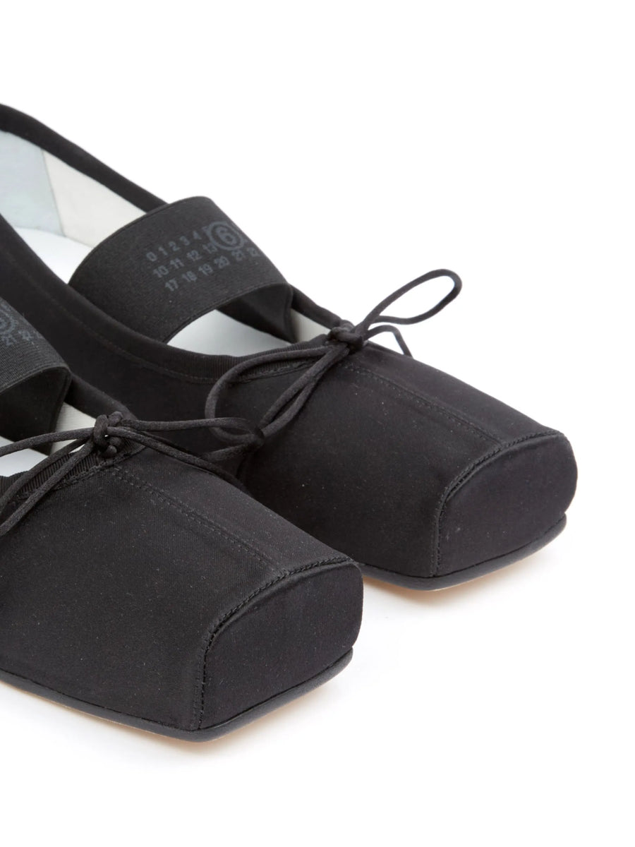 Logo Ballet Flat in Black by MM6 Maison Margiela-MM6-Idlewild