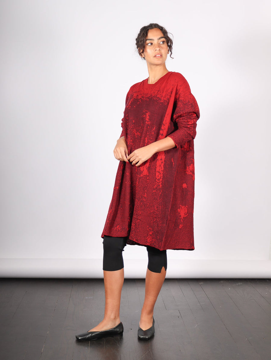 Long Boxy Pullover in Red by Serien°umerica