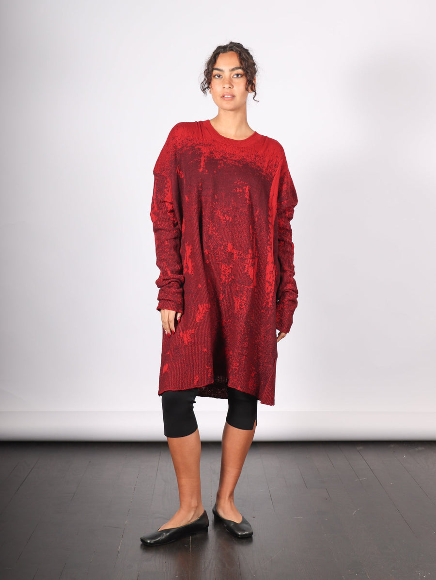 Long Boxy Pullover in Red by Serien°umerica