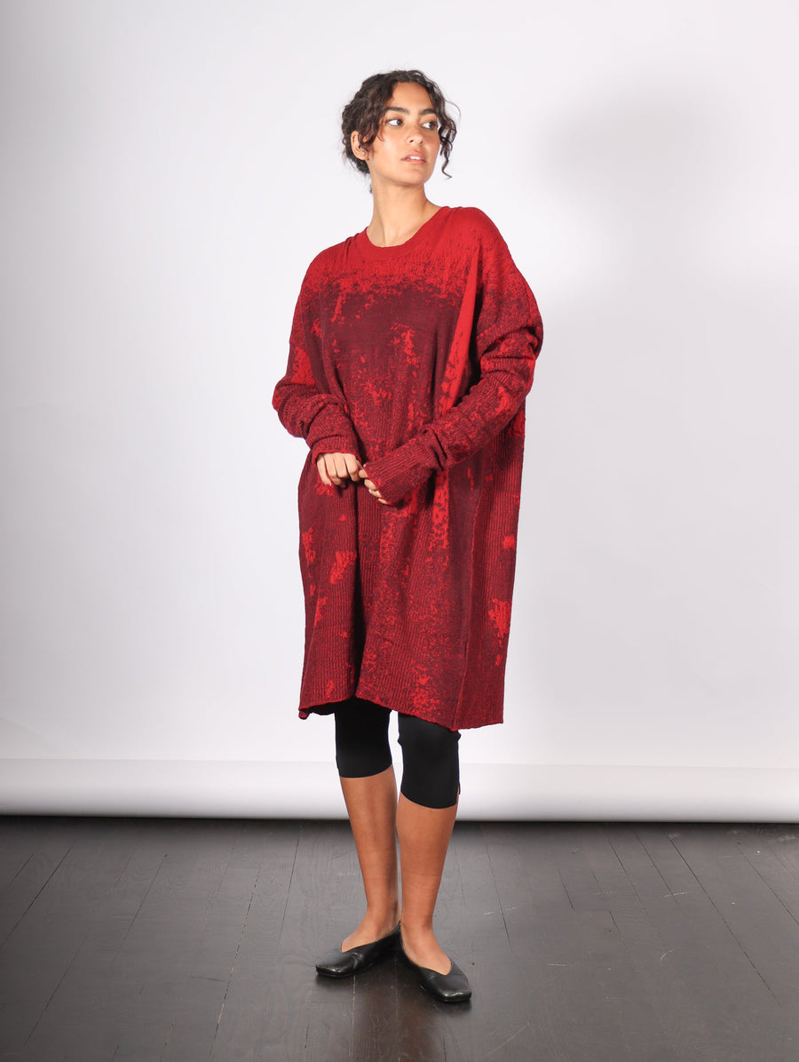 Long Boxy Pullover in Red by Serien°umerica