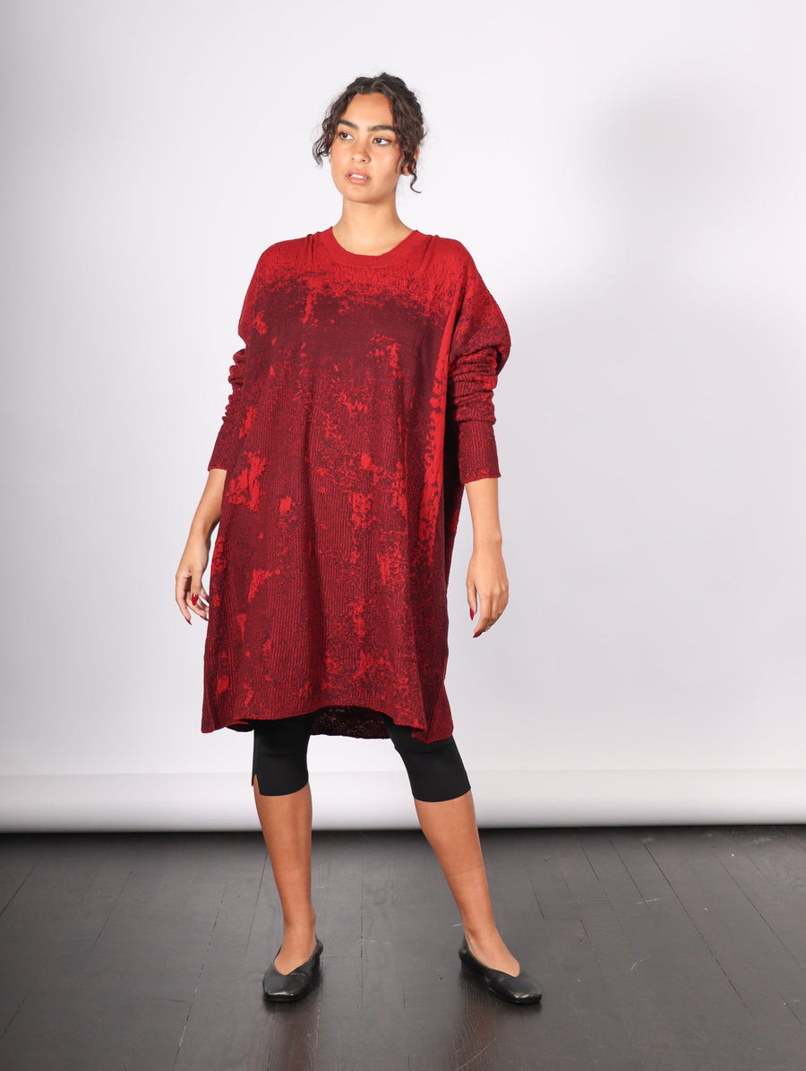 Long Boxy Pullover in Red by Serien°umerica