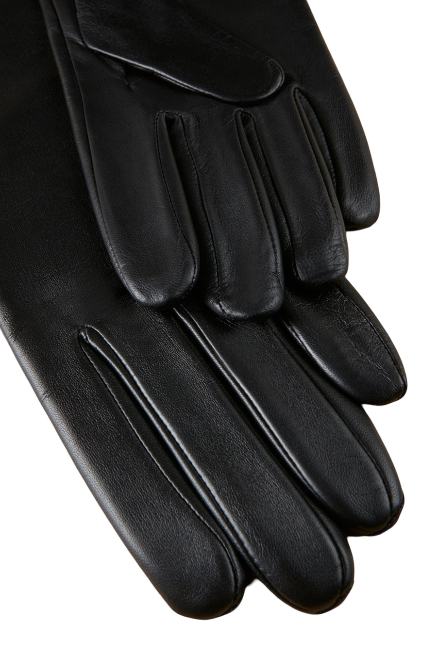 Long Leather Gloves in Black by Liviana Conti