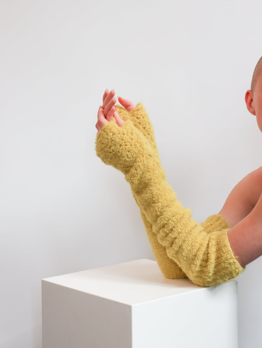 Long Line Mittens in Lemon Zest by Amano by Lorena Laing