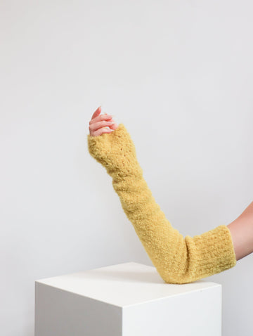 Long Line Mittens in Lemon Zest by Amano by Lorena Laing