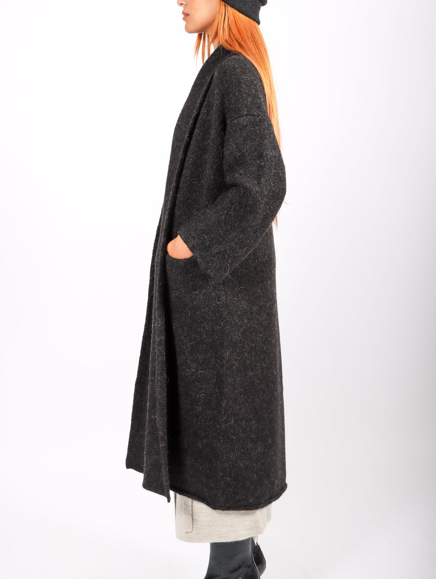 Long Shawl Cardigan in Melange Black by Lauren Manoogian-Idlewild