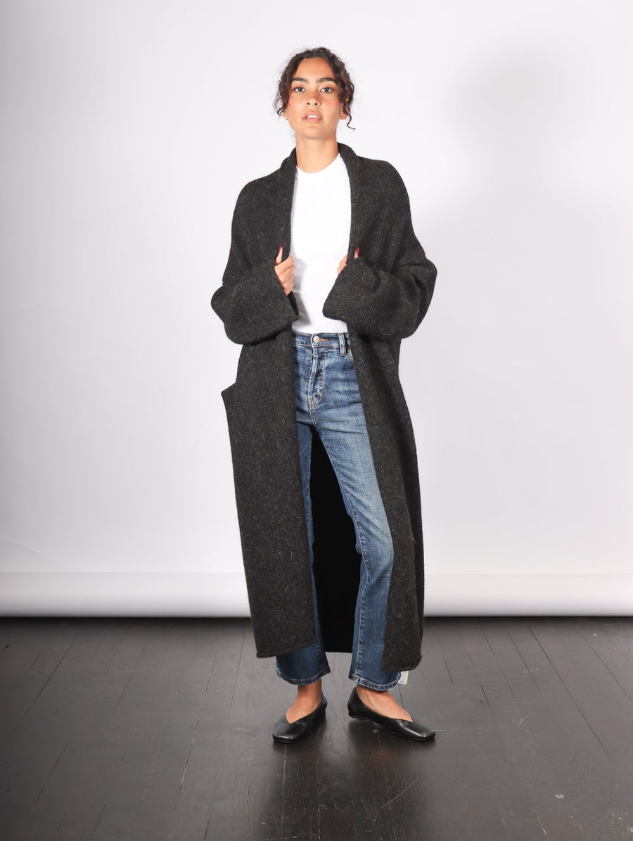 Long Shawl Cardigan in Melange Black by Lauren Manoogian Idlewild