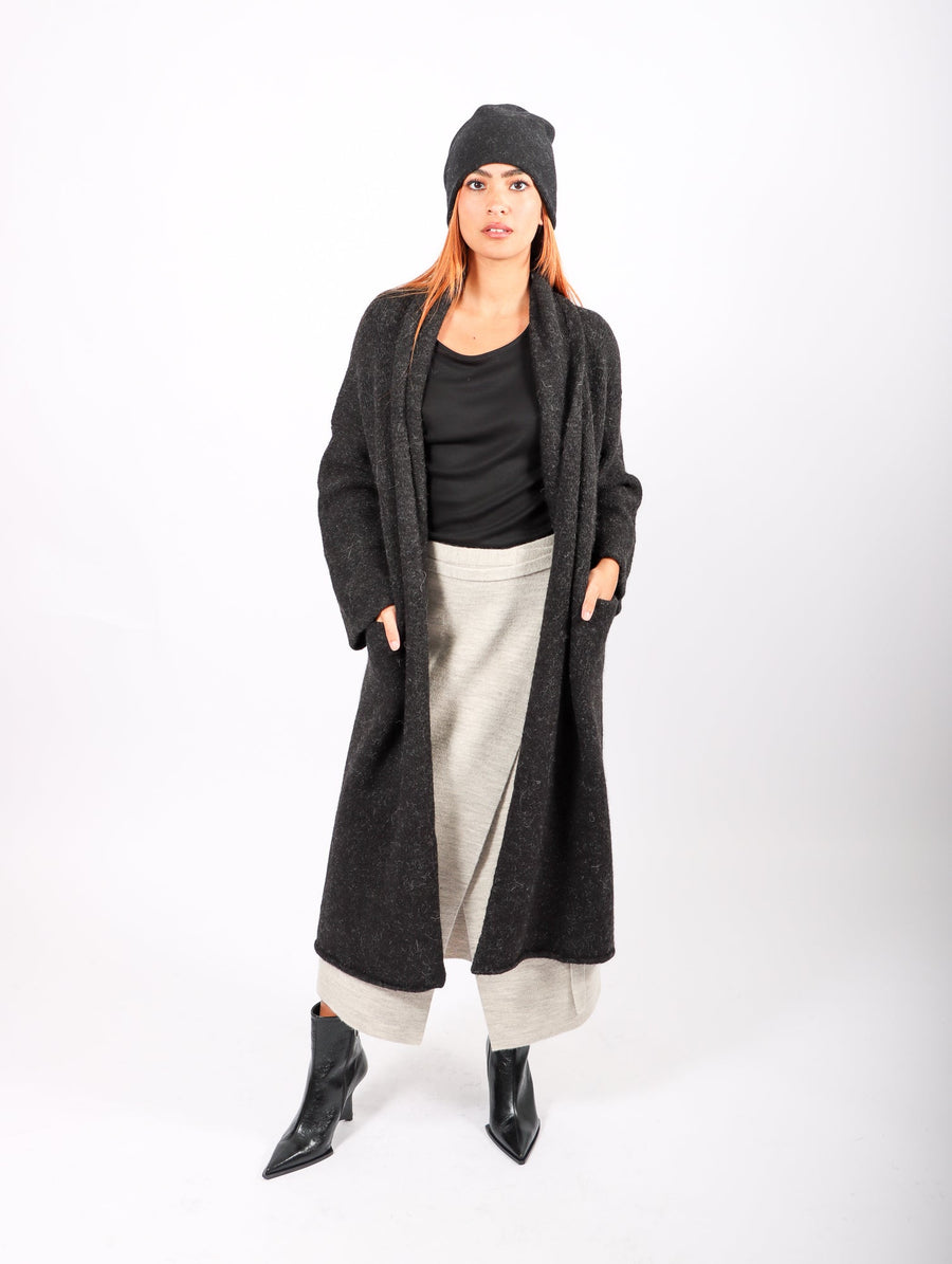 Long Shawl Cardigan in Melange Black by Lauren Manoogian-Idlewild