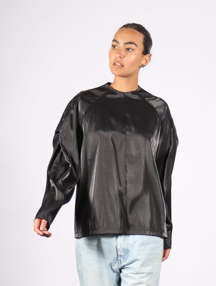 Long Sleeve Top in Black by Dawei