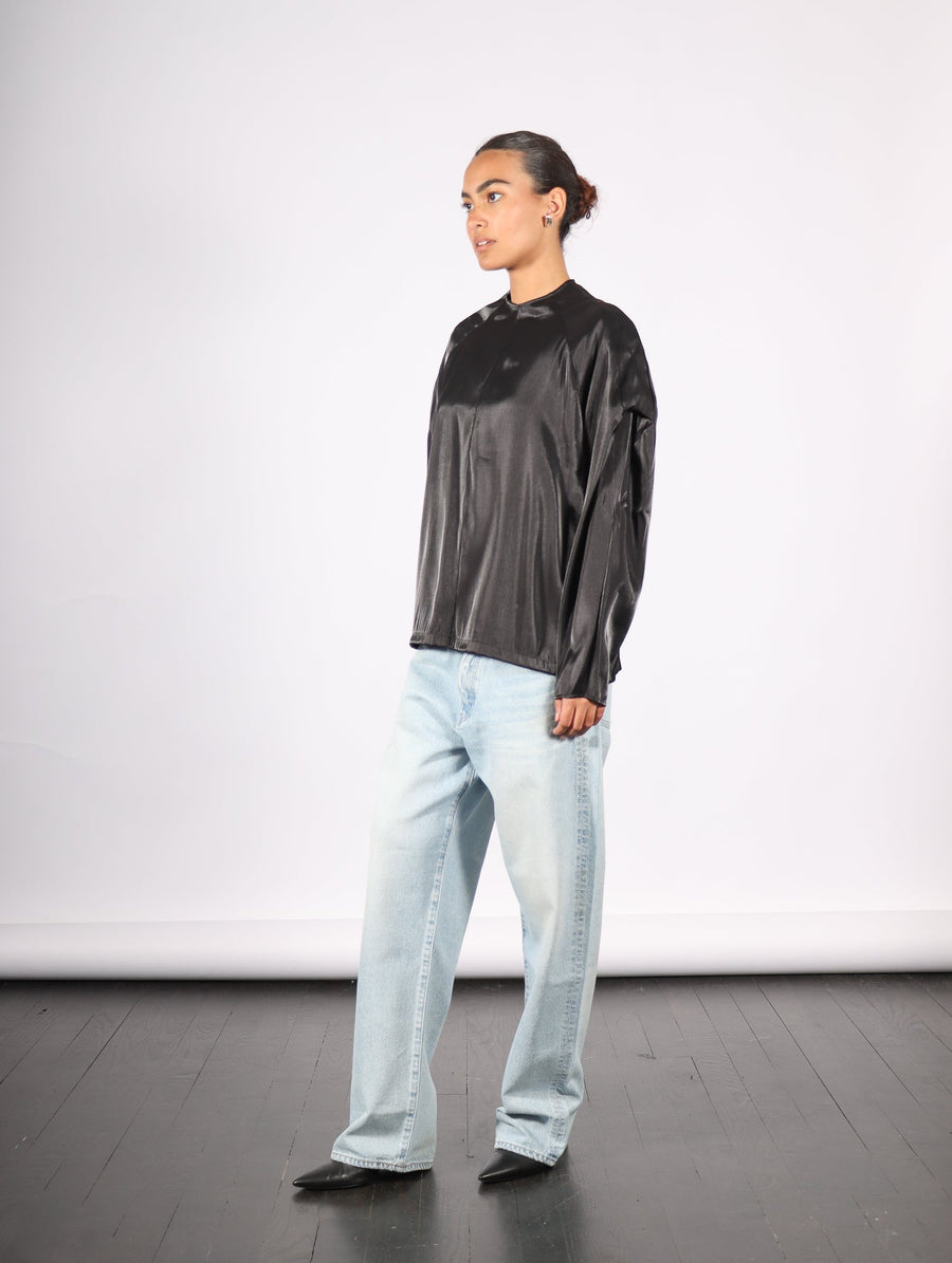 Long Sleeve Top in Black by Dawei