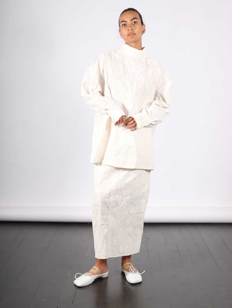 Long Sleeve Top in White Paint by Dawei