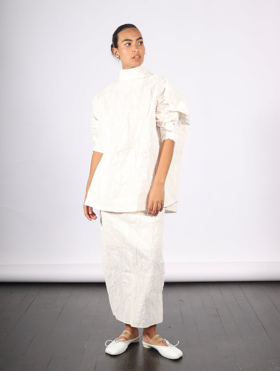 Long Sleeve Top in White Paint by Dawei