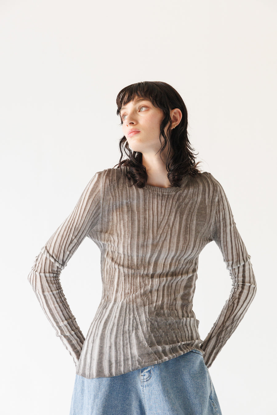 Long Sleeved Shirt in Cold Dyed Grey by Serien°umerica-Serien°umerica-Idlewild