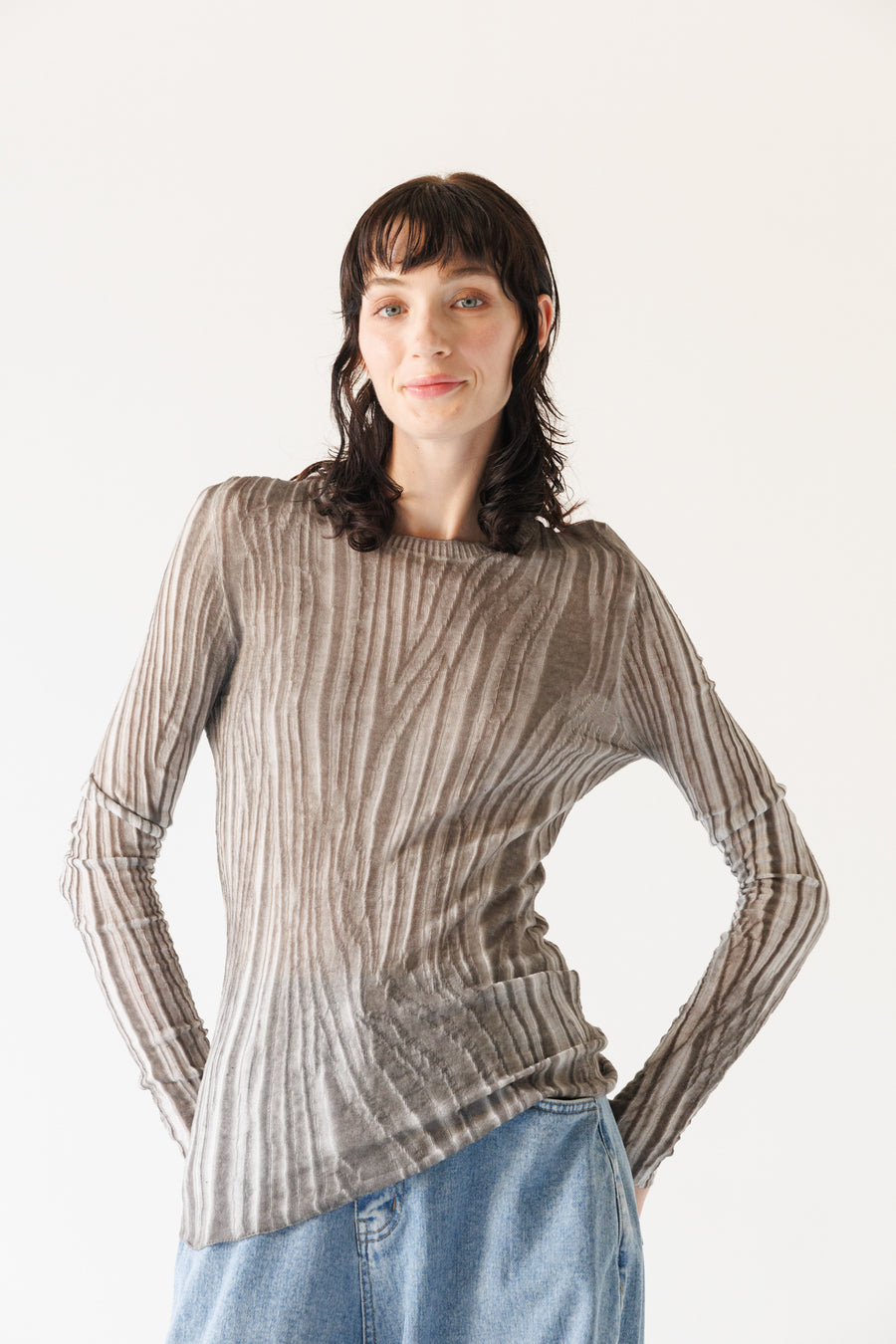 Long Sleeved Shirt in Cold Dyed Grey by Serien°umerica-Serien°umerica-Idlewild
