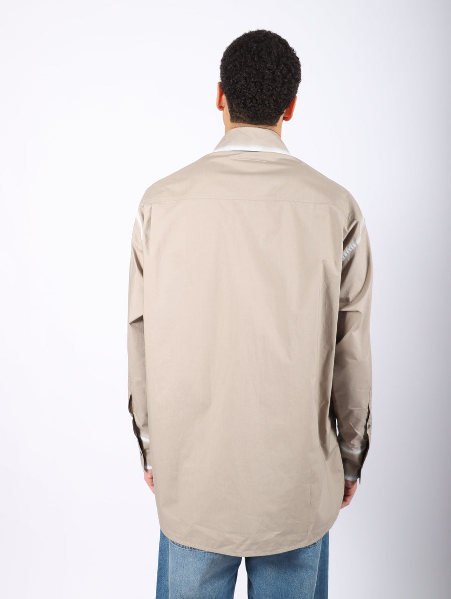 Long Sleeved Shirt in Taupe by MM6 Maison Margiela-Idlewild