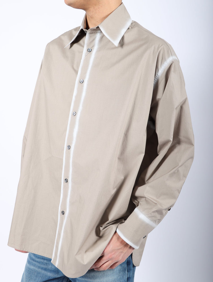 Long Sleeved Shirt in Taupe by MM6 Maison Margiela-Idlewild