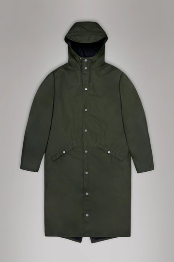 Longer Jacket in Green by RAINS