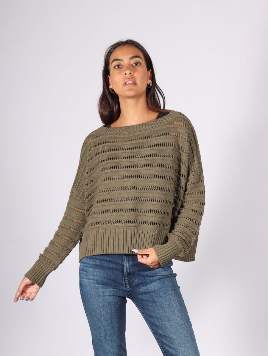 Loomed Boatneck Sweater in Loden by Planet