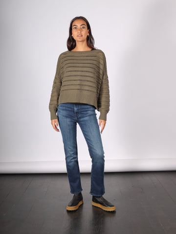 Loomed Boatneck Sweater in Loden by Planet