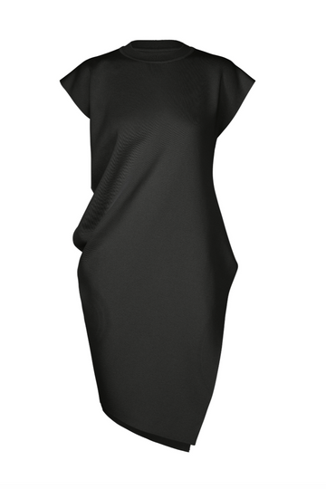 Luster Drape Knit Tunic in Black by Issey Miyake-Tops-Issey Miyake-Idlewild