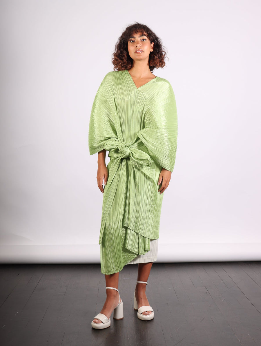 Madame T Stole in Pale Green by Pleats Please Issey Miyake