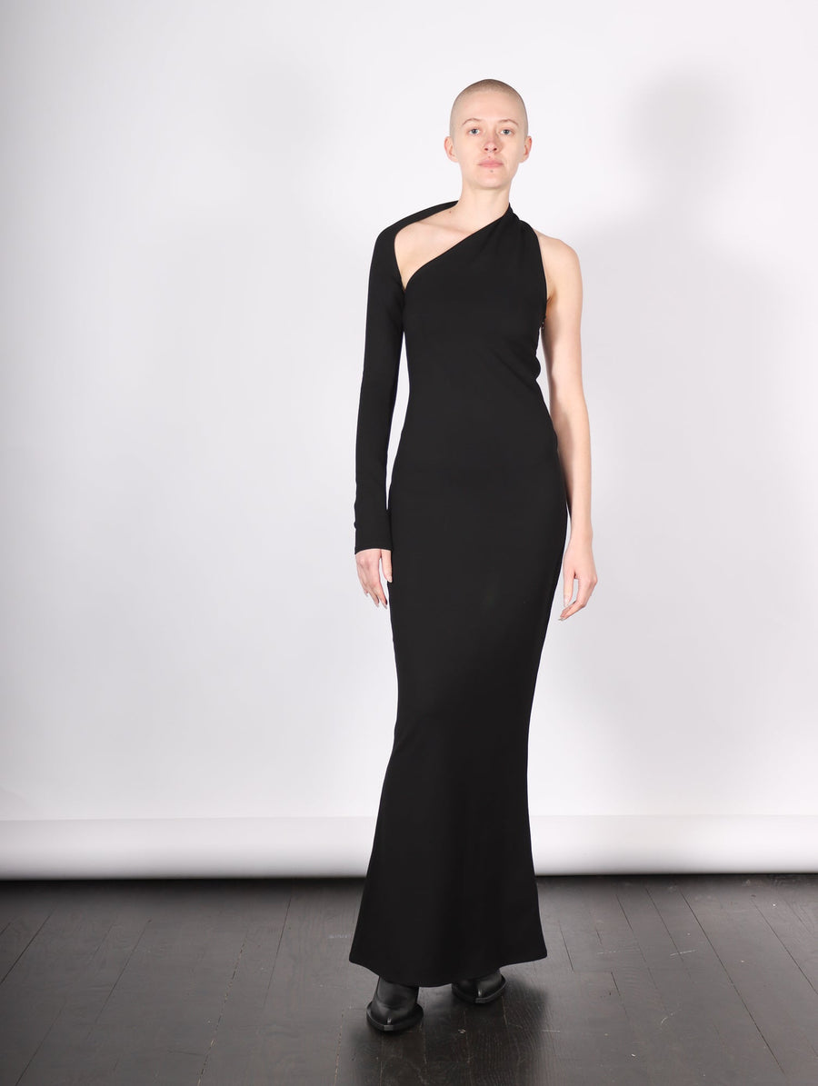 Manhattan One Shoulder Gown in Black by Marcella