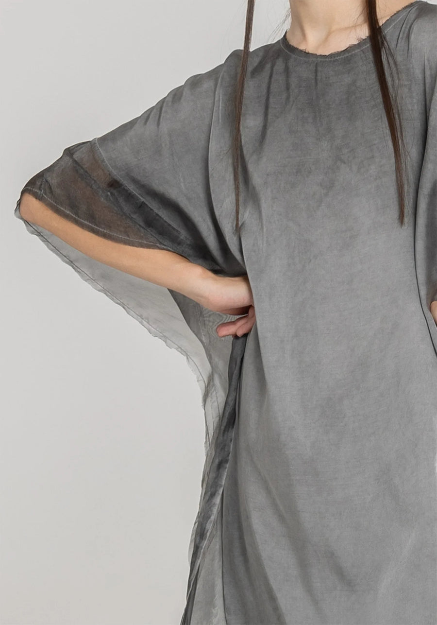 Maxi Insert Dress in Grey Shadow by Sanctamuerte-Dresses-SANCTAMUERTE-Idlewild