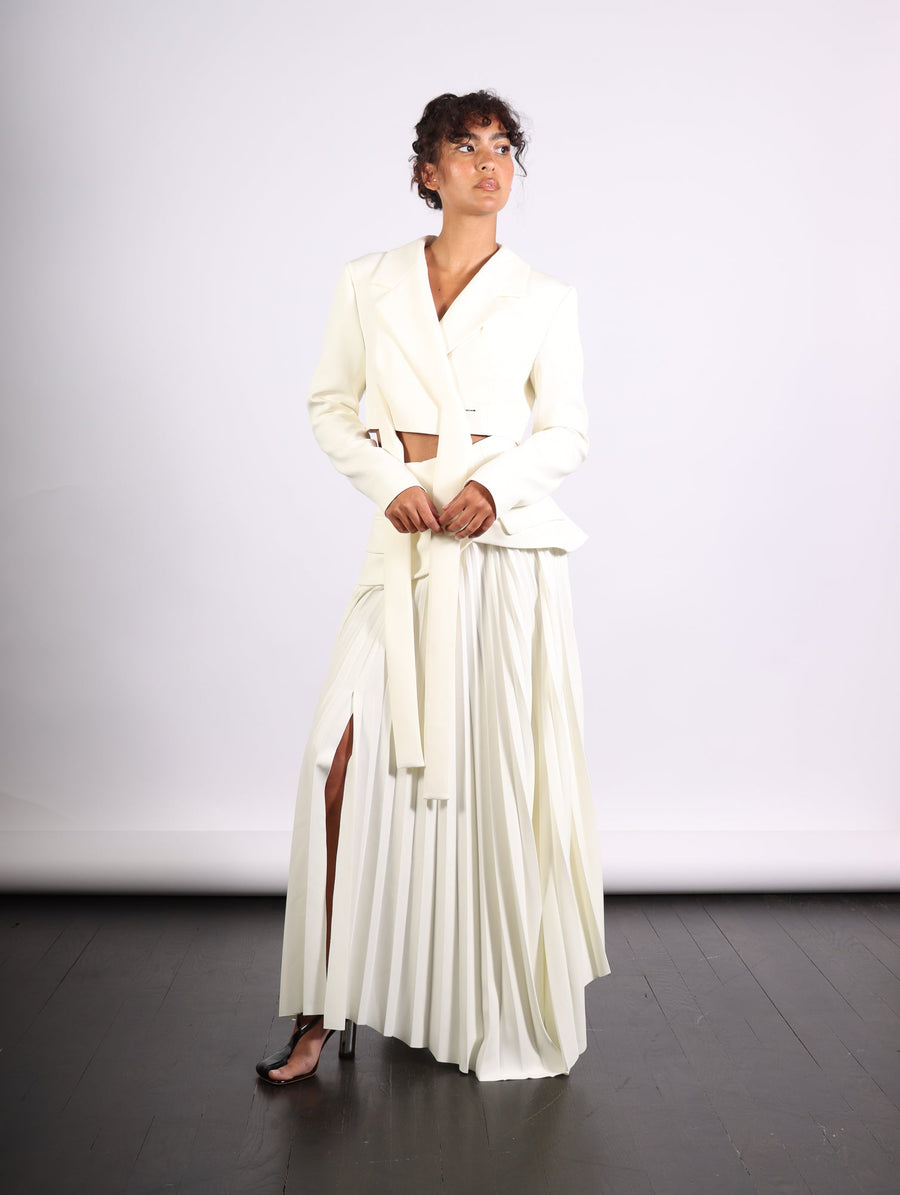 Cropped Wrap Around Jacket in Ivory by A.W.A.K.E. Mode-Idlewild