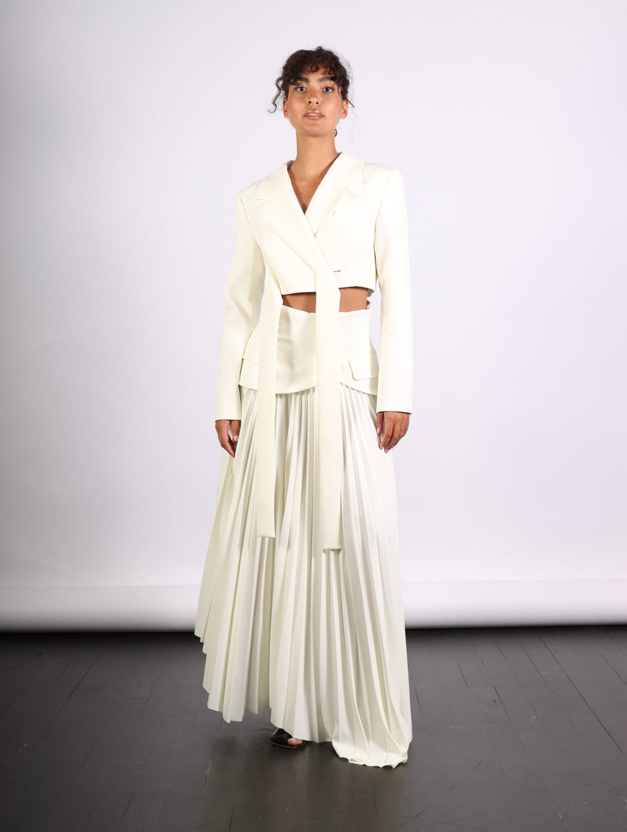 Cropped Wrap Around Jacket in Ivory by A.W.A.K.E. Mode-Idlewild