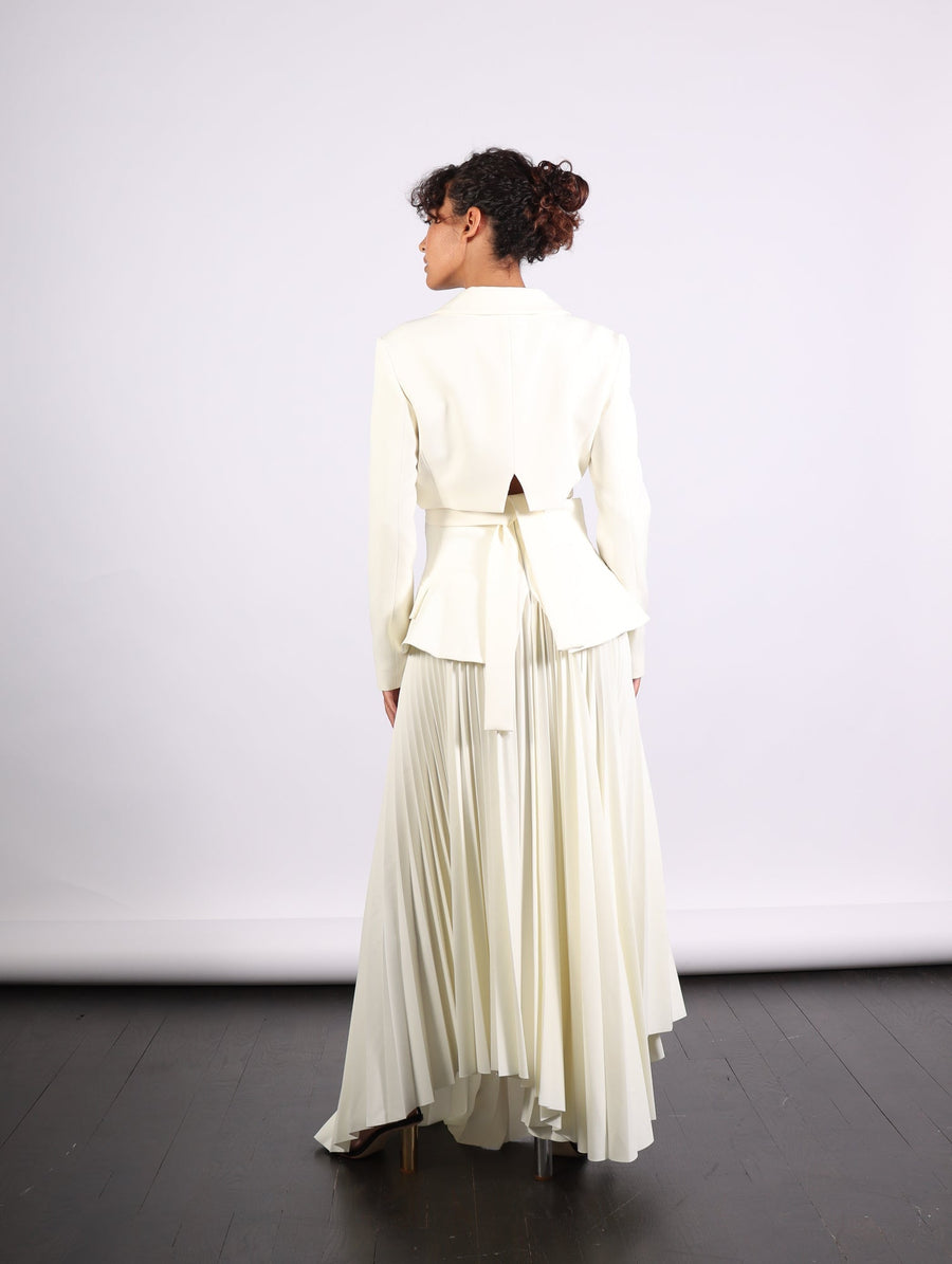 Cropped Wrap Around Jacket in Ivory by A.W.A.K.E. Mode-Idlewild