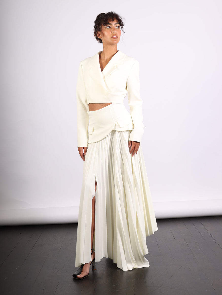 Cropped Wrap Around Jacket in Ivory by A.W.A.K.E. Mode-Idlewild