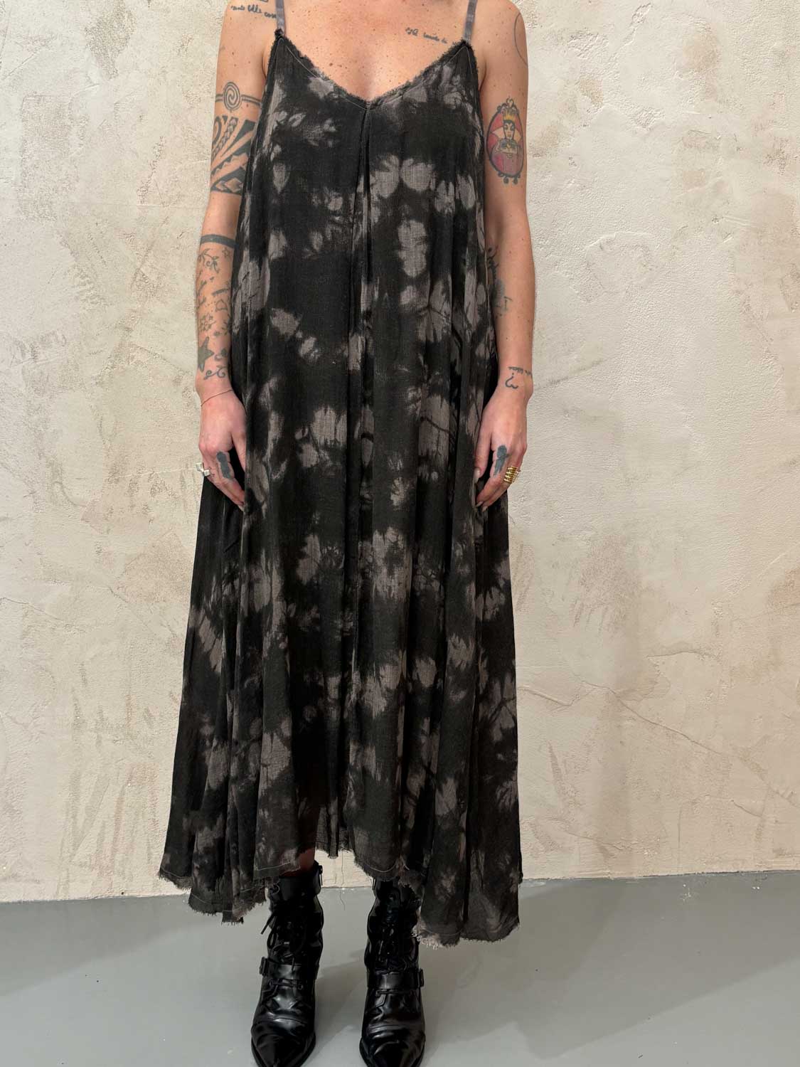 Maxi Slip Dress in Ash Grey by Sanctamuerte-Dresses-SANCTAMUERTE-Idlewild