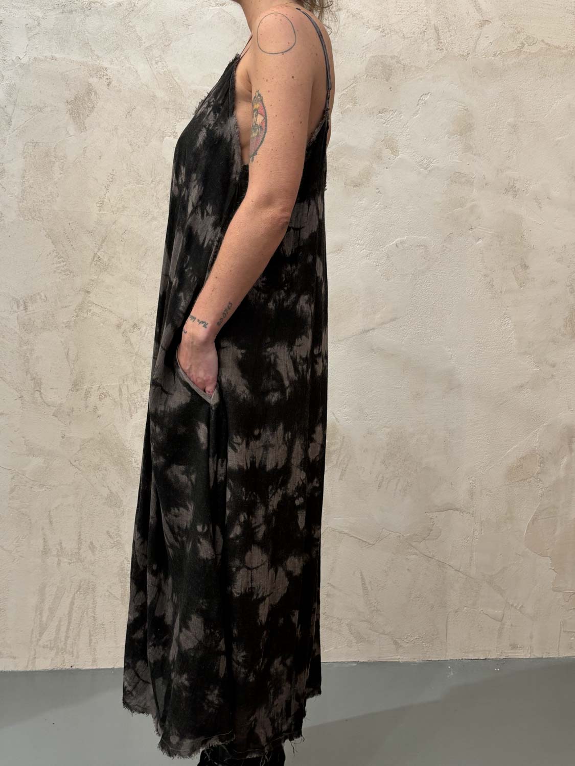 Maxi Slip Dress in Ash Grey by Sanctamuerte-Dresses-SANCTAMUERTE-Idlewild