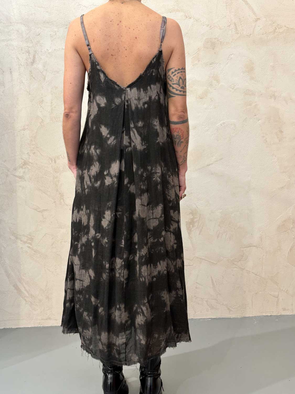 Maxi Slip Dress in Ash Grey by Sanctamuerte-Dresses-SANCTAMUERTE-Idlewild