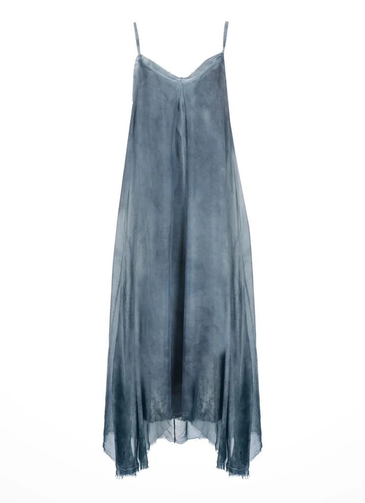 Maxi Slip Dress in Blue Matisse by Sanctamuerte-Dresses-SANCTAMUERTE-Idlewild