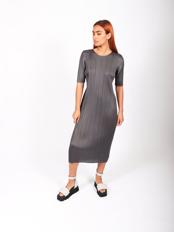 May Monthly Colors Dress in Dark Gray by Pleats Please Issey Miyake-Pleats Please Issey Miyake-Idlewild