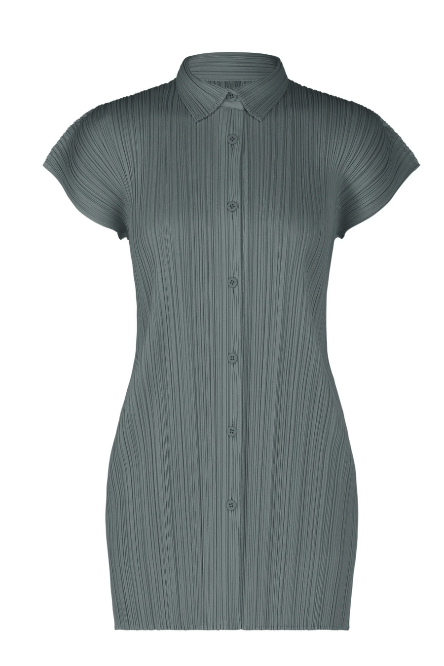 May Monthly Colors Tunic in Dark Blue Gray by Pleats Please Issey Miyake-Tops-Pleats Please Issey Miyake-Idlewild