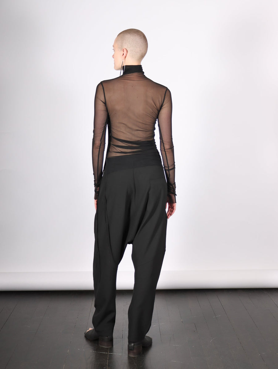 Mesh Turtleneck in Black by Andrea Ya'aqov