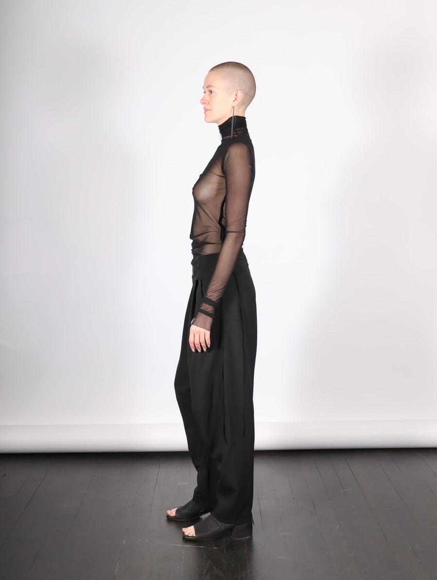 Mesh Turtleneck in Black by Andrea Ya'aqov