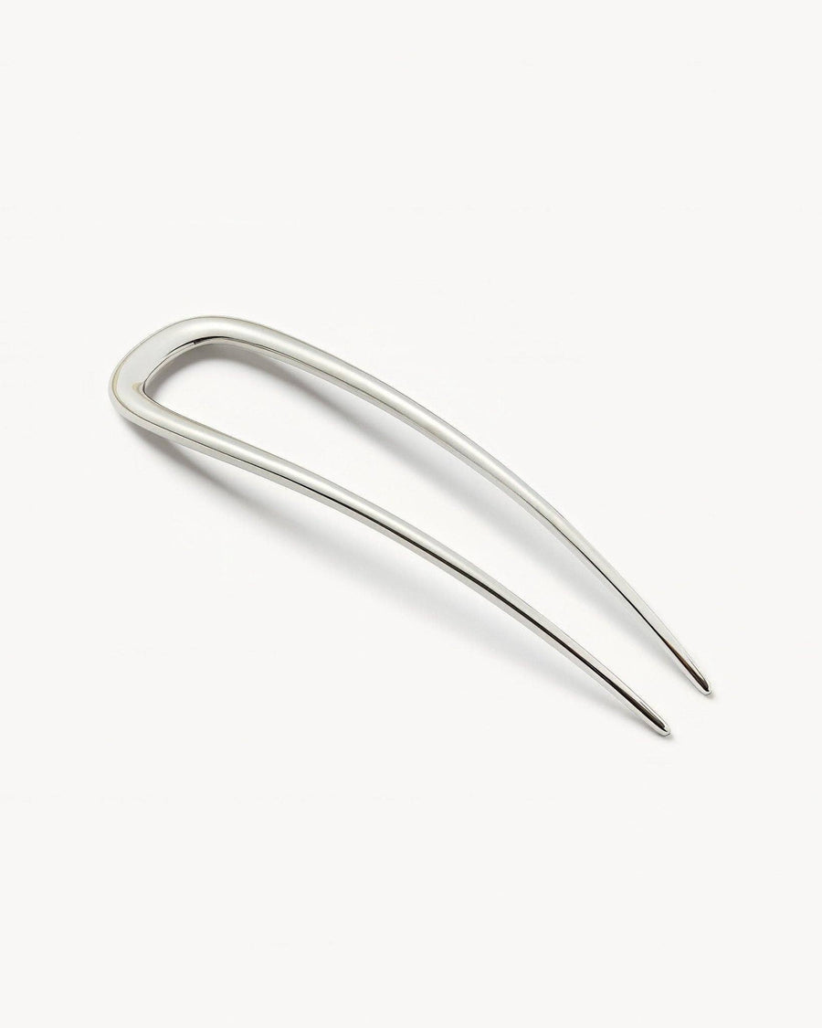 Midi Oval French Hair Pin in Silver by Machete