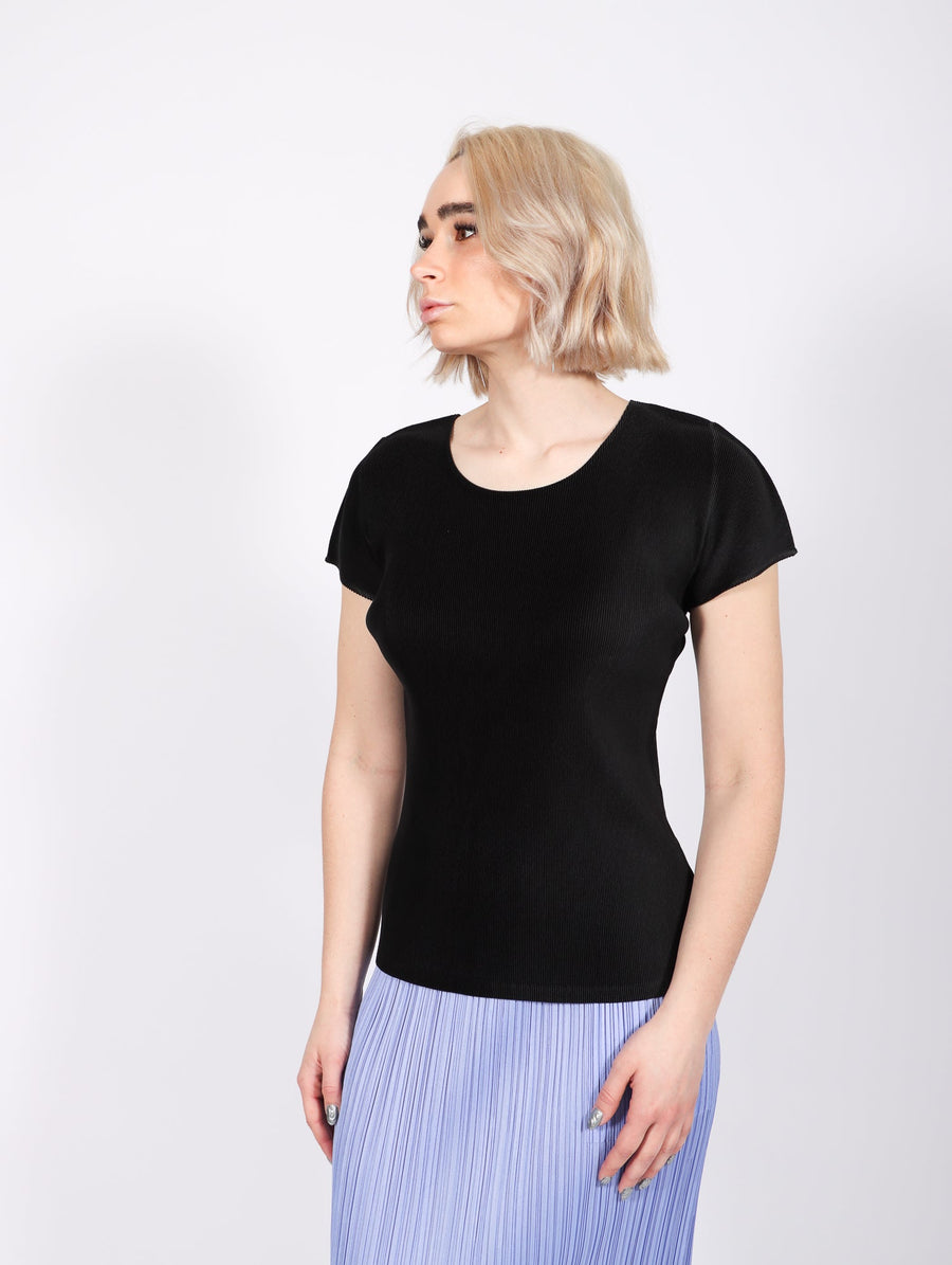 Mist Basics T-Shirt in Black by Pleats Please Issey Miyake