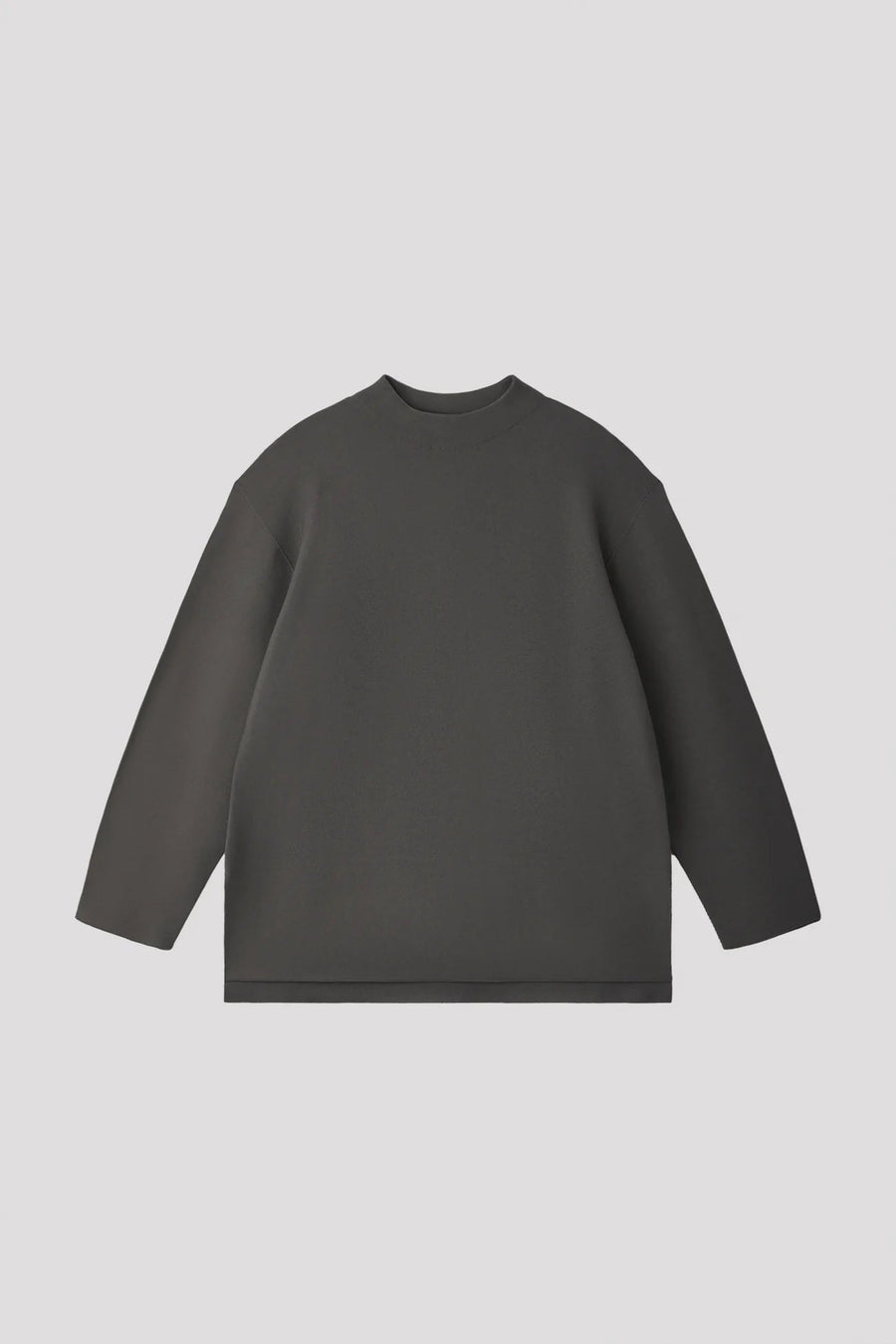 Mockneck Long Sleeve T Shirt in Iron Gray by CFCL