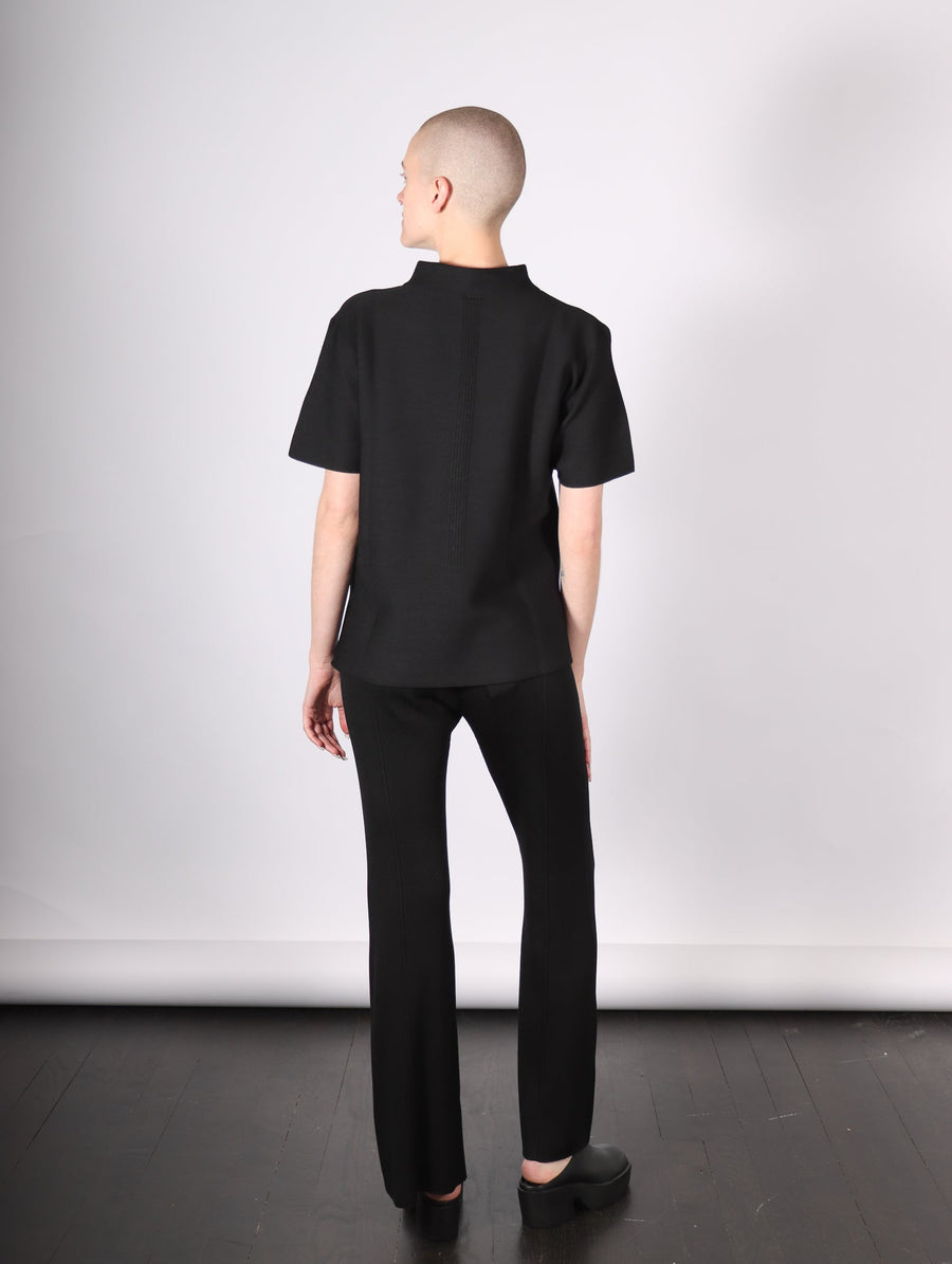 Mockneck Short Sleeve T Shirt in Black by CFCL