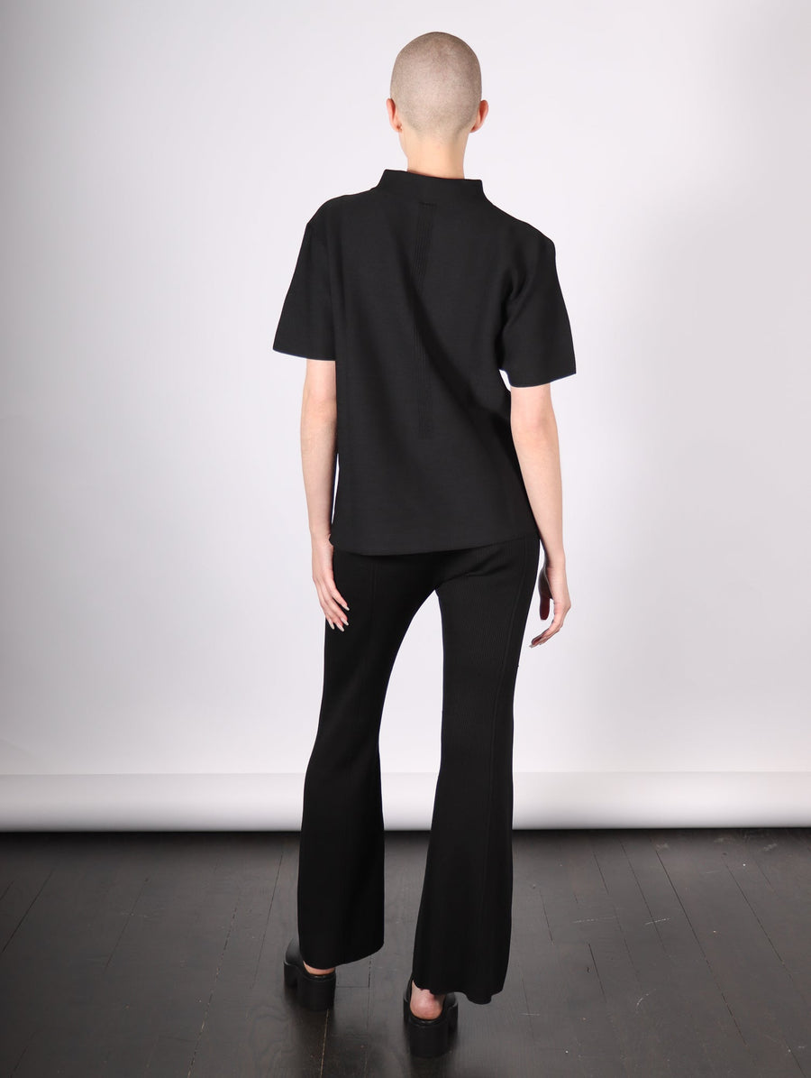 Mockneck Short Sleeve T Shirt in Black by CFCL