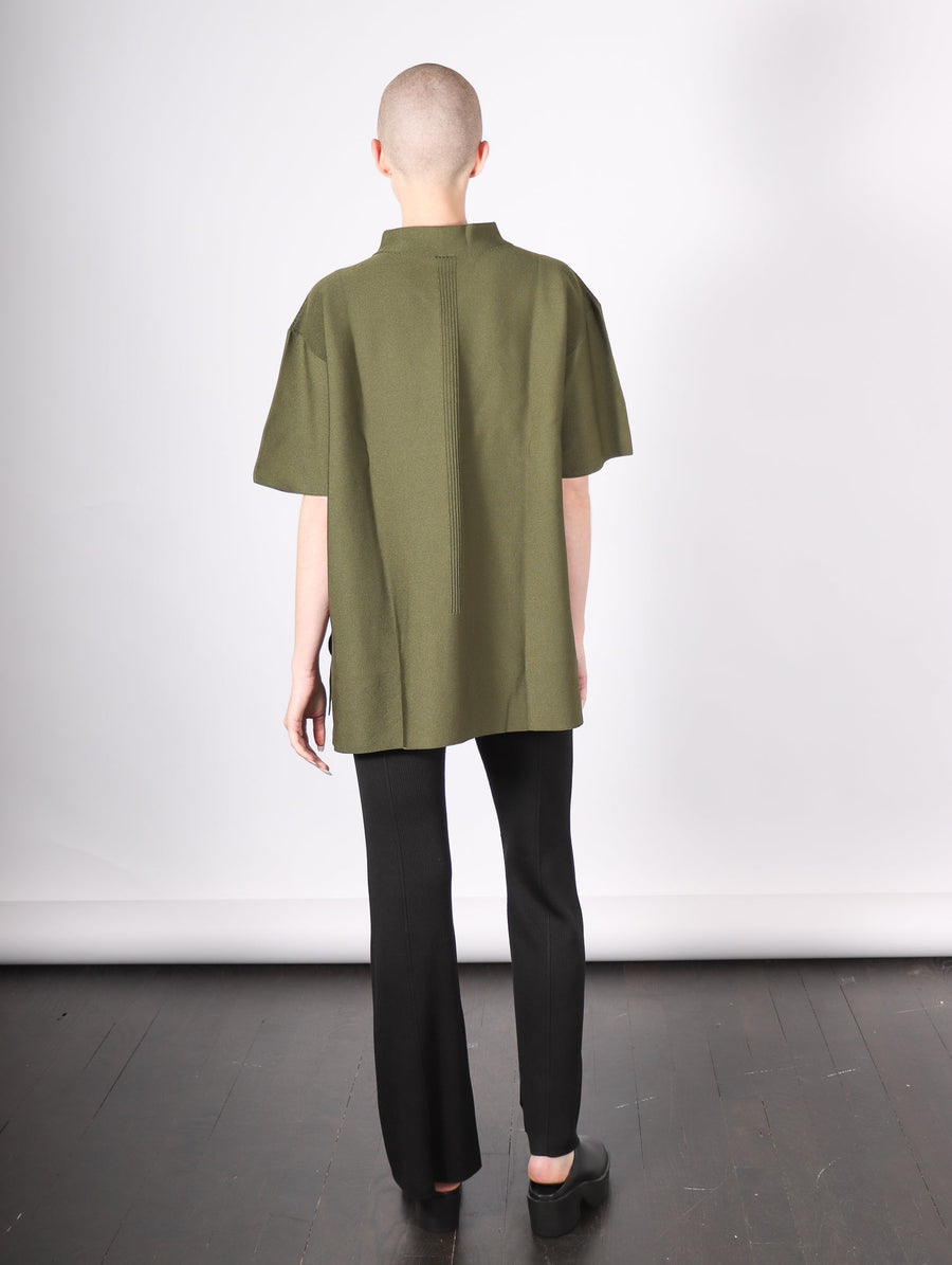 Mockneck Short Sleeve T Shirt in Fern Green by CFCL