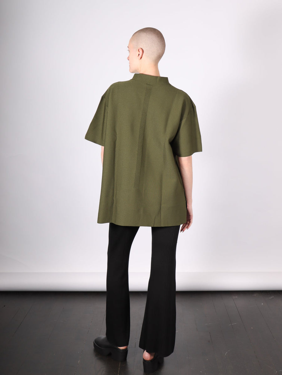 Mockneck Short Sleeve T Shirt in Fern Green by CFCL