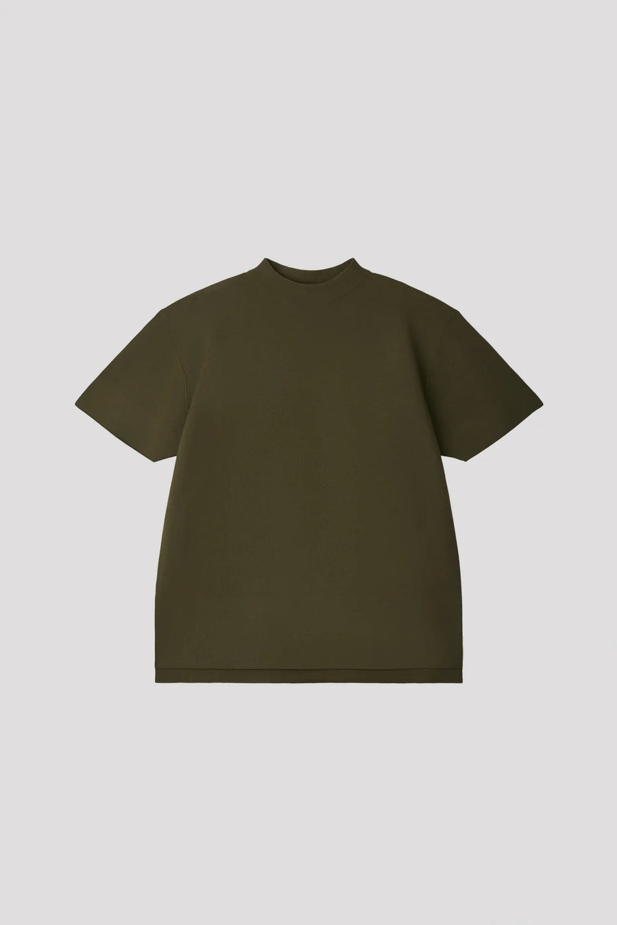 Mockneck Short Sleeve T Shirt in Fern Green by CFCL