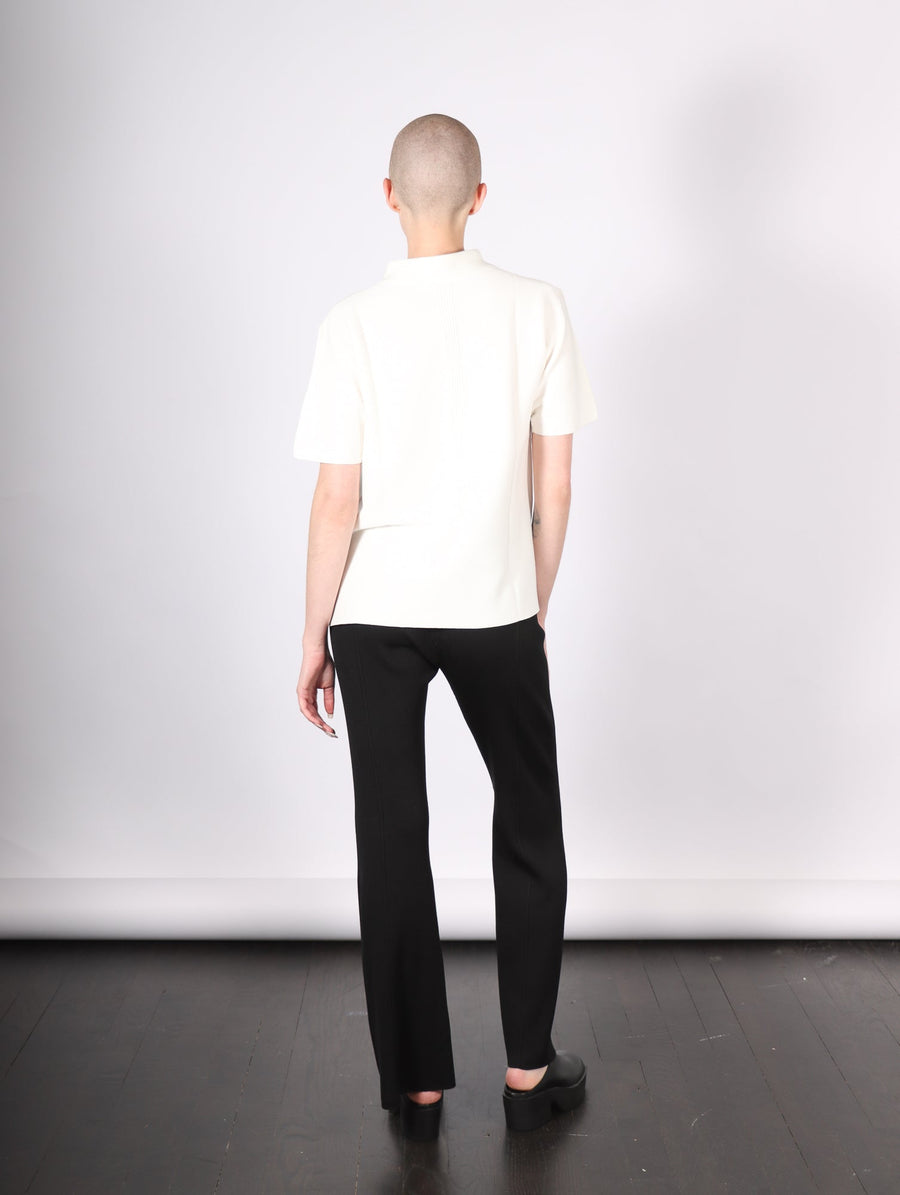 Mockneck Short Sleeve T Shirt in White by CFCL