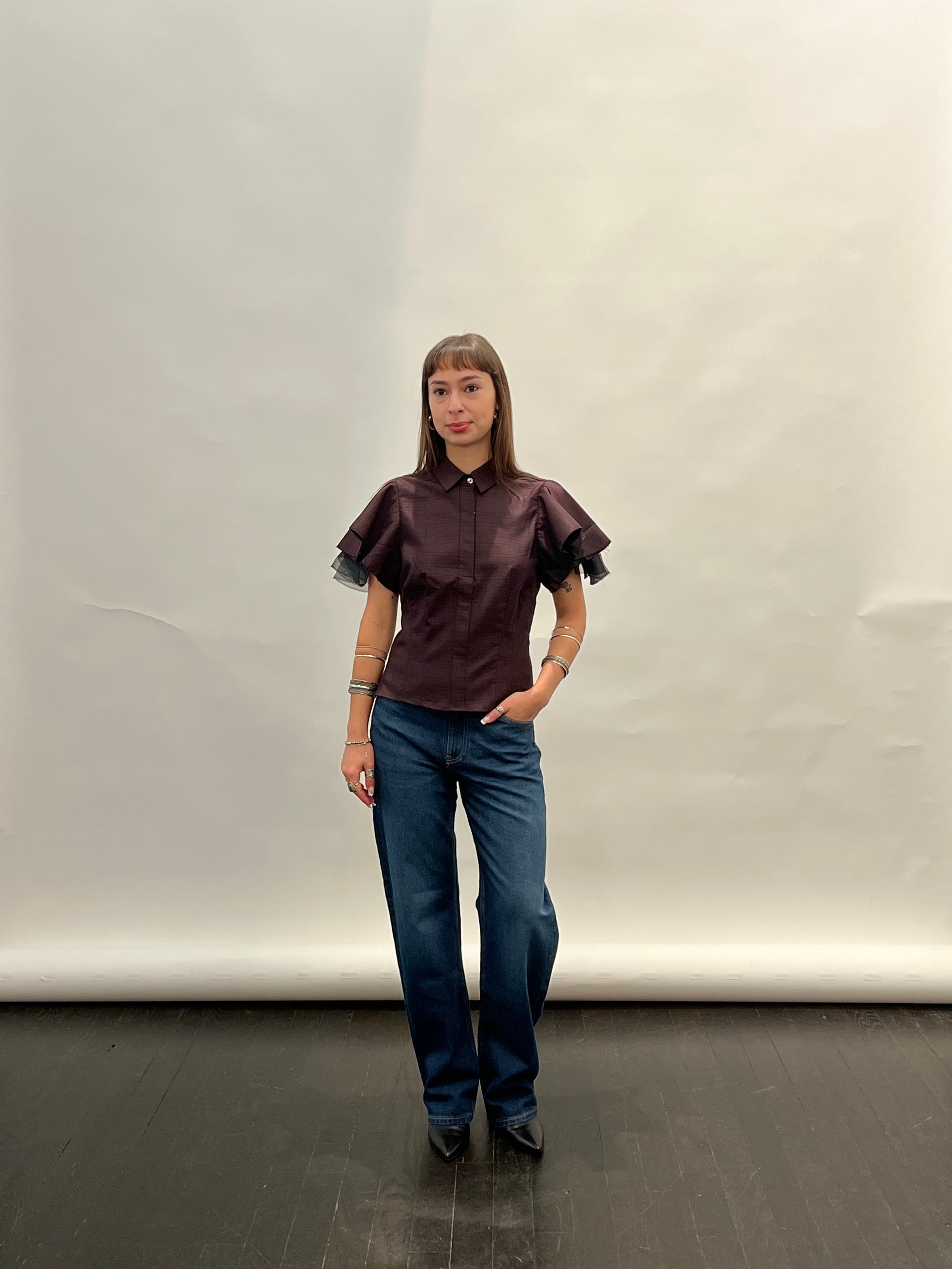 Modern Puff Victorian Top in Oxblood by Shwetambari-Shwetambari-Idlewild