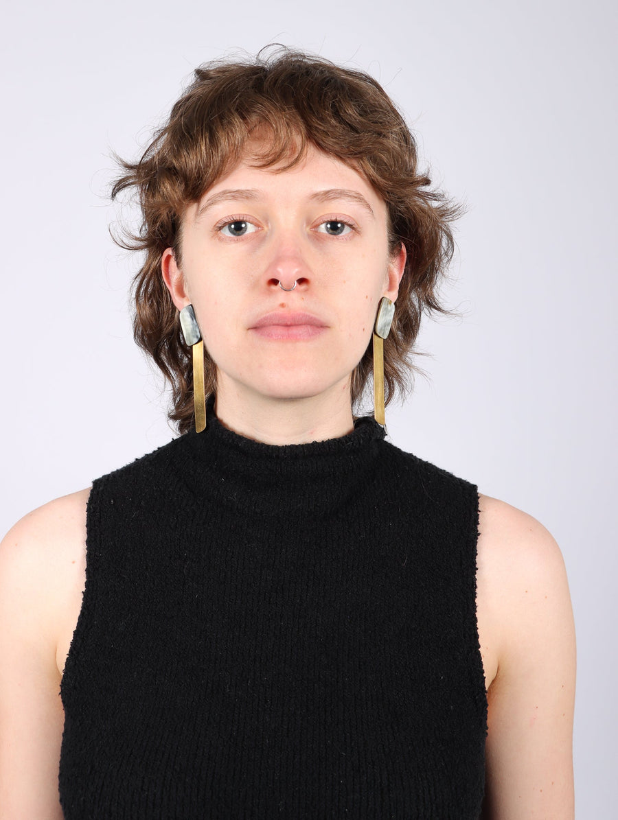 Modern Trapeze Earrings in Black & Bronze by CATH•S-Idlewild